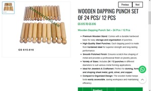 Wooden Dapping <b>Punch</b> <b>Set</b> 24 Pcs Jewelry Making Tools Metal Forming Doming <b>Set</b> With Wooden Stand | Item No GS-615 - Product Image 3