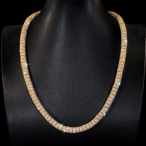 Collier chaîne cubaine unisexe en or massif 14K plaqué or 18K avec diamants incrustés, bijou hip-hop, cadeau - Product Image 3