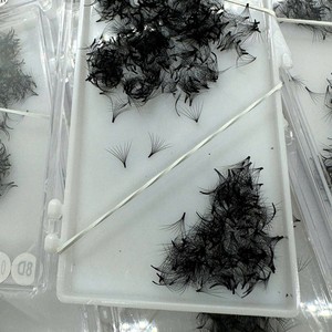 Extensions de cils 3D-8D faites à la main, courbure CC/DD/M/L, volume naturel, longues, noir mat, en cheveux synthétiques - Product Image 1