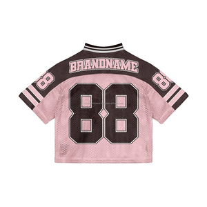 INDEX SPORTSWEAR Men's Pink <b>Mesh</b> Football Jersey Number 88 V-Neck <b>Short</b> Sleeve Breathable Sublimated Print Team Apparel - Product Image 2