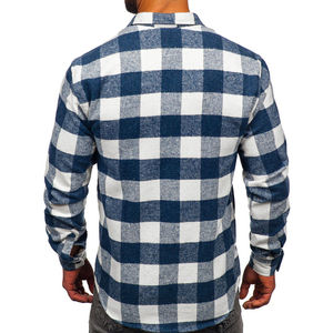 Winter Mens Plaid Flannel Cotton Shirts Thick Fleece <b>Jacket</b> Quilted Lined Long Sleeve Red <b>Checkered</b> Shirt for Man - Product Image 2