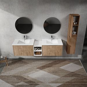 Mobile bagno sospeso da 72 pollici con lavabo e ante a chiusura ammortizzata 00112IMO 00630IMOx2 00612GWH - Combinazione di mobili - Product Image 4