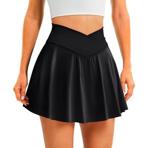 Jupe de tennis athlétique en polyester pour femmes 2025 avec ensemble OEM de shorts d'entraînement de poches - Product Image 5