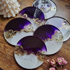 Vintage Resin 5mm <b>Coaster</b> Set <b>for</b> Bar Accessories and <b>Drink</b> Serving Protection - Product Image 6