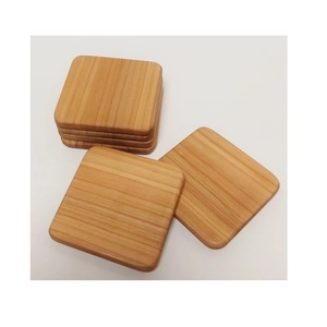 Wholesale Eco Friendly Natural Square Wooden Coasters Custom Logo Heat Resistant Wooden Cup <b>Mat</b> Drink Coaster Set for Home <b>Bar</b> - Product Image 1