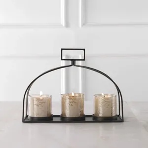Support à bougie en métal fait main de qualité supérieure avec un attrait artistique et luxueux contemporain, support à bougie en bambou contemporain à effet flottant - Product Image 1