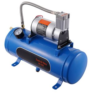 Sistema Compressore d'Aria a Bordo 12V, 6 Litri, Compressore per Pneumatici con Clacson da Treno, Pressione di Lavoro 120 psi - Product Image 6