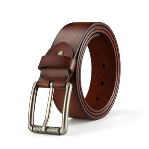 Ceinture en cuir véritable de vache de luxe pour homme, avec boucle ardillon en alliage, style classique vintage, haute qualité, personnalisée 2026 - Product Image 6
