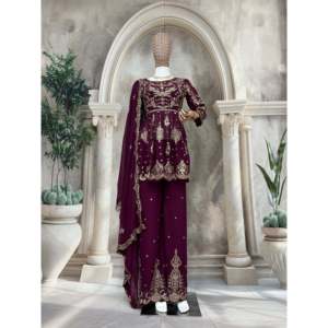 Beau haut et bas pour femmes avec Dupatta fantaisie pour les fêtes - Product Image 4