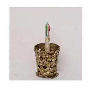 Brass Pen Holder Excellent <b>Crafts</b> <b>Wire</b> Mold Design Stationery Multi-Functional Desktop Storage Cup Brass Pen Holder - Product Image 5