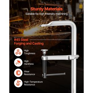 Serres à barre pour le travail du bois, lot de 4, ouverture de 12 po, profondeur de gorge de 4,72 po, limite de charge de 1200 lb, acier robuste forgé - Product Image 5