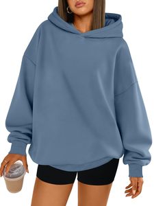 Sudadera con capucha extragrande para mujer con logotipo personalizado, multibolsillos, antiencogimiento, diseños deportivos OEM, sudaderas extragrandes dobles para mujer - Product Image 1