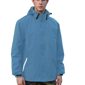 OEM Custom 100% Polyester Men's Plus Size Plaid Breathable Hooded Collar Zipper Casual Style Autumn Windbreaker Jacket - Product Image 3