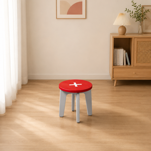 Petit tabouret décontracté en contreplaqué de pin américain, durable et sûr, chaise à bords lisses, meubles de salon pour enfants - Product Image 3