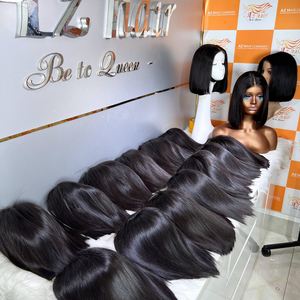 Perruques Bob en cheveux humains vierges noirs naturels du Vietnam, perruques à dentelle frontale, vente en gros, grandes ventes - Product Image 1