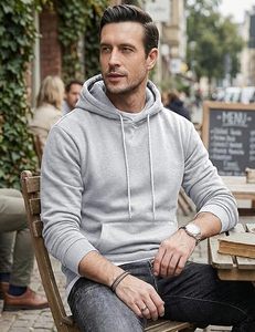 Sudaderas con Capucha Impermeables Ecológicas de Forro Polar Liso de 300 g/m² para Hombre, Conjuntos Deportivos de Poliéster/Algodón, Personalizables por Delante - Product Image 3