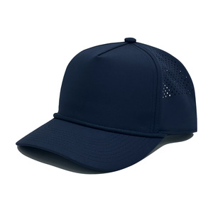 ODM OEM Custom Khaki Sporty Cap Adjustable Laser Cut 5-Panel Golf <b>Hat</b> Structured Rope Cap High Crown Baseball Cap Outdoor - Product Image 6