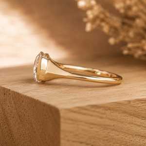 Anillo de Oro Sólido de 10K, 14K, 18K con Diamante de Laboratorio de Corte Rosa Redondo, Anillo Solitario para Novia, Certificado IGI, Color E, Claridad VS VVS - Product Image 4