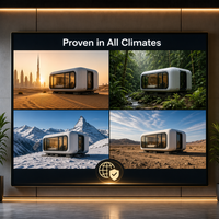 Maison capsule préfabriquée à durabilité extrême, résistante au vent et aux tremblements de terre, villa mobile de luxe toutes saisons