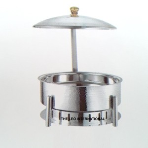 Nouvel arrivage : Réchaud de buffet en acier inoxydable martelé texturé pour la restauration, chauffe-plats pour la décoration de table - Product Image 4