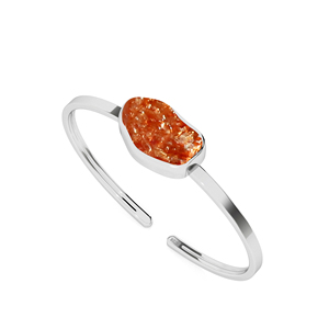 BLAZELS 925 Sterling Silver Twister <b>Bracelet</b> Sunstone Gemstone Rough Shape Natural Bezel Setting Trendy Women Gift Party High - Product Image 1
