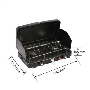 BBQ-118 Réchaud à <span class=keywords><strong>gaz</strong></span> portable en acier inoxydable à double usage, cuisson en plein air, <span class=keywords><strong>deux</strong></span> allumages automatiques, haute efficacité, économie d'énergie - Product Image 4