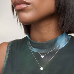 Octagon Pendant <b>Necklace</b> with 0.1 CTW Round Cut Lab-Grown Diamonds in White Gold - Product Image 6