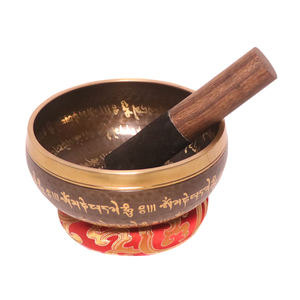 Cuenco tibetano hecho a mano con mantra budista Om Mani Padme Hum, diseño de mandala, cuenco tibetano tradicional nepalí con Om Mani Padme Hum - Product Image 1