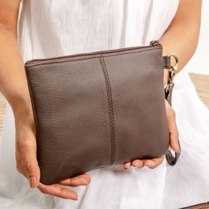 Custom Women's Cowhide Cow Hide Leather Wallet With Creative Floral Hand Tooled Design <b>Mini</b> Fashion <b>Pouch</b> Bag Daily Use - Product Image 3