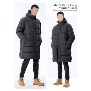 Abrigos Largos de Invierno para Hombre, Chaqueta Acolchada Ligera, Chaqueta de Invierno Cálida, Aislada e Impermeable con Capucha, Informal para Clima Frío - Product Image 5