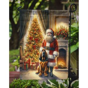 ธงประดับสวนหลากสีลาย Bloodhound Santa Claus สำหรับชานบ้านงานศิลปะสำหรับชานบ้านรูปดอกไม้และกล่องจดหมาย - Product Image 3