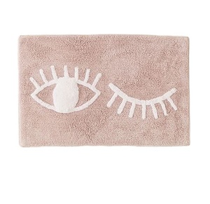 Tapis de bain rectangulaire minimaliste en TPE, couleur unie, antidérapant avec support en caoutchouc pour douche, tissé pour salle de bain, antidérapant, couleur beige unie - Product Image 5