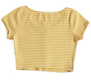 เสื้อครอปพิมพ์ลายโลโก้ตามสั่ง สำหรับเด็กผู้หญิง คอกลม แขนสั้น ทรงเข้ารูป ผ้าคอตตอน/สแปนเด็กซ์  แบบริบ  รักษ์โลก ลายดอกไม้ ขายส่ง - Product Image 2