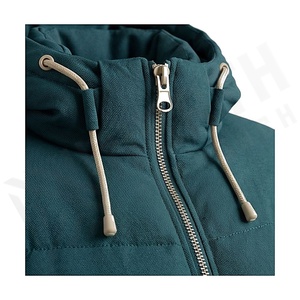 Hooded Quilted Waterproof <b>Bubble</b> Jacket Black Full Sleeve Winter Windproof Cotton Shell Knitted Fabric Polyester Filling Stand - Product Image 4