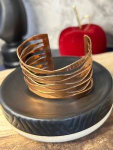 Brazalete de cobre natural pulido, ecológico, hecho a mano, brazalete de cobre personalizado, regalo de lujo para mujer, todas las tallas - Product Image 3