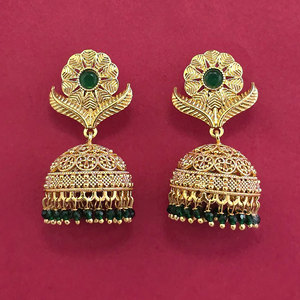 Exportador de Joyería Artificial en India, Jhumki Antigua con Baño de Oro 233109 - Product Image 3