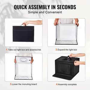 Mini Studio Fotografico 30x30 cm con 120 LED a 3 Temperature di Colore 5600K e 6 Sfondi per Scatti Professionali - Product Image 6