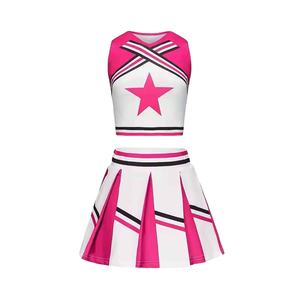 ชุดยูนิฟอร์มเชียร์ลีดเดอร์แบบพิมพ์ลายด้วยความร้อน น้ำหนักเบา ผลิตจากโพลีเอสเตอร์ 100% คุณภาพสูง ออกแบบตามสั่ง ขายส่ง บริการ OEM - Product Image 3