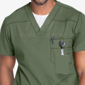 Essential Men <b>Scrub</b> Top Medical <b>Work</b> Shirt for Hospital Clinic Uniform with Comfortable Fit and Custom Branding Options - Product Image 4