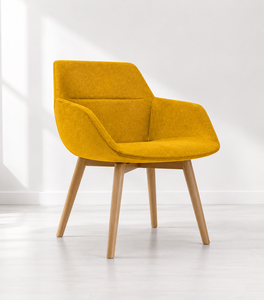Silla de Acento Tapizada de Lujo con Tela Premium y Patas de Madera, Silla de Comedor Contemporánea para Sala de Estar y Oficina, Uso Doméstico - Product Image 1