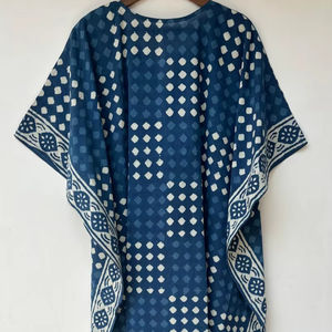 Robe longue maxi en coton indien imprimée à la main, kaftan, vêtement de plage, cadeau pour elle - Product Image 1