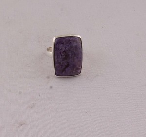 Wholesale 925 Sterling Silver Natural Russian Charoite Ring <b>Cushion</b> Cut Purple Gemstone <b>Statement</b> Ring Handmade Artisan Jewelry - Product Image 4