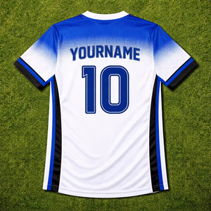 เสื้อฟุตบอลแบบกำหนดเองของทีมคุณ คอกลม แขนสั้น ระบายเหงื่อได้ดี สำหรับผู้ใหญ่ แบบยูนิเซ็กซ์ สีพื้น ผ้าซับเหงื่อ สำหรับเล่นกีฬา - Product Image 2