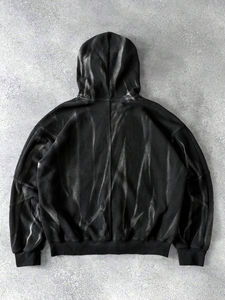 Sudadera con capucha extragrande para hombre, estilo casual, streetwear, para gimnasio, de tejido grueso, cómoda para el invierno, personalizable. - Product Image 2