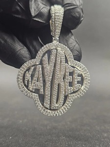 Colgante con Letra y Cristales de Imitación, Microincrustaciones, Diseño Temático, Unisex, Joyería de Moda Hiphop - Product Image 1