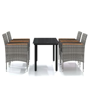 <b>Grey</b> Rattan Garden Dining Set 4 Seater Weather Resistant Outdoor Furniture Contemporary Style Steel <b>Frame</b> - Product Image 2