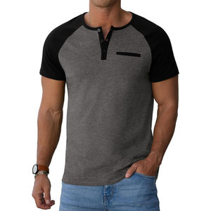 Customized High-end Summer Thin Cotton Short Sleeved T-<b>shirt</b> for <b>Men</b> Casual Cotton Round Neck Top With 2 Tone Color - Product Image 4