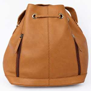 <b>Men's</b> Vintage Handmade Eco-Friendly Genuine Leather Zipper Closure Bucket <b>Bag</b> with Leopard Print Hairon and Turquoise Concho - Product Image 2