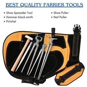 Kit d'outils de fermeur pour le ferrage avec tablier de fermeur, écarteur de sabots, extracteur de clous, extracteur de sabots et marteau antidérapant - Product Image 2