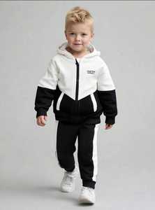 ONETEN APPARELS Ensemble de survêtement pour bébés garçons, sweat-shirt à capuche zippé et pantalon de jogging, color block, tenue décontractée d'automne, manches longues - Product Image 6